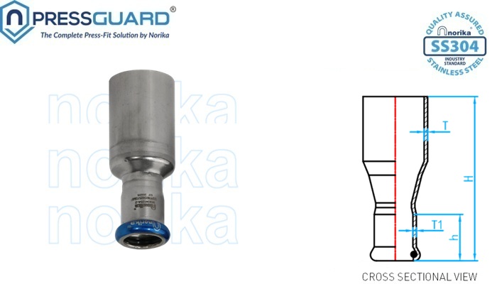 Stainless Steel 304 Press Fit Reducing Socket (MxF)